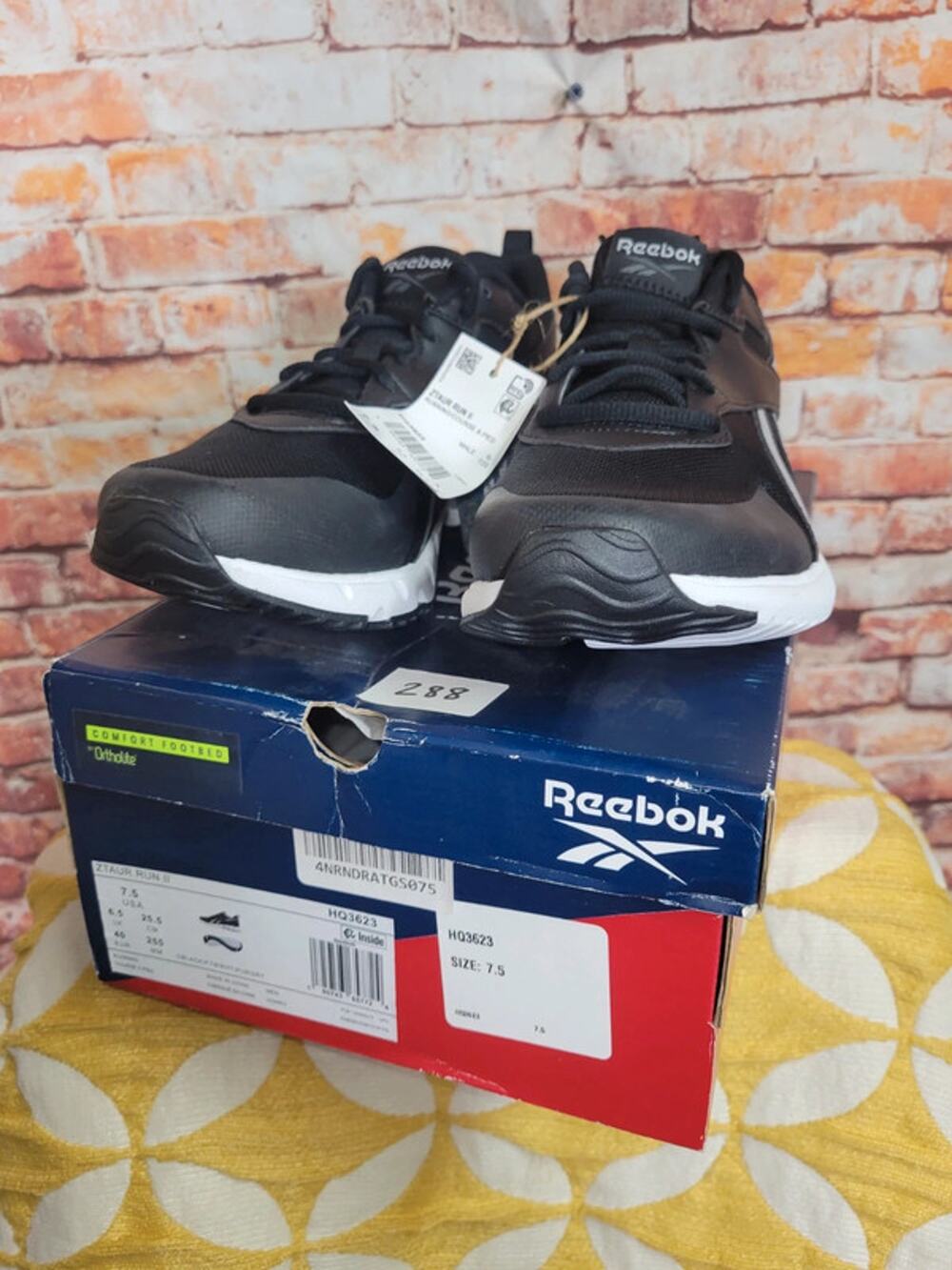 Reebok Ztaur Run II Mens Running Shoes Size 7.5 White Black